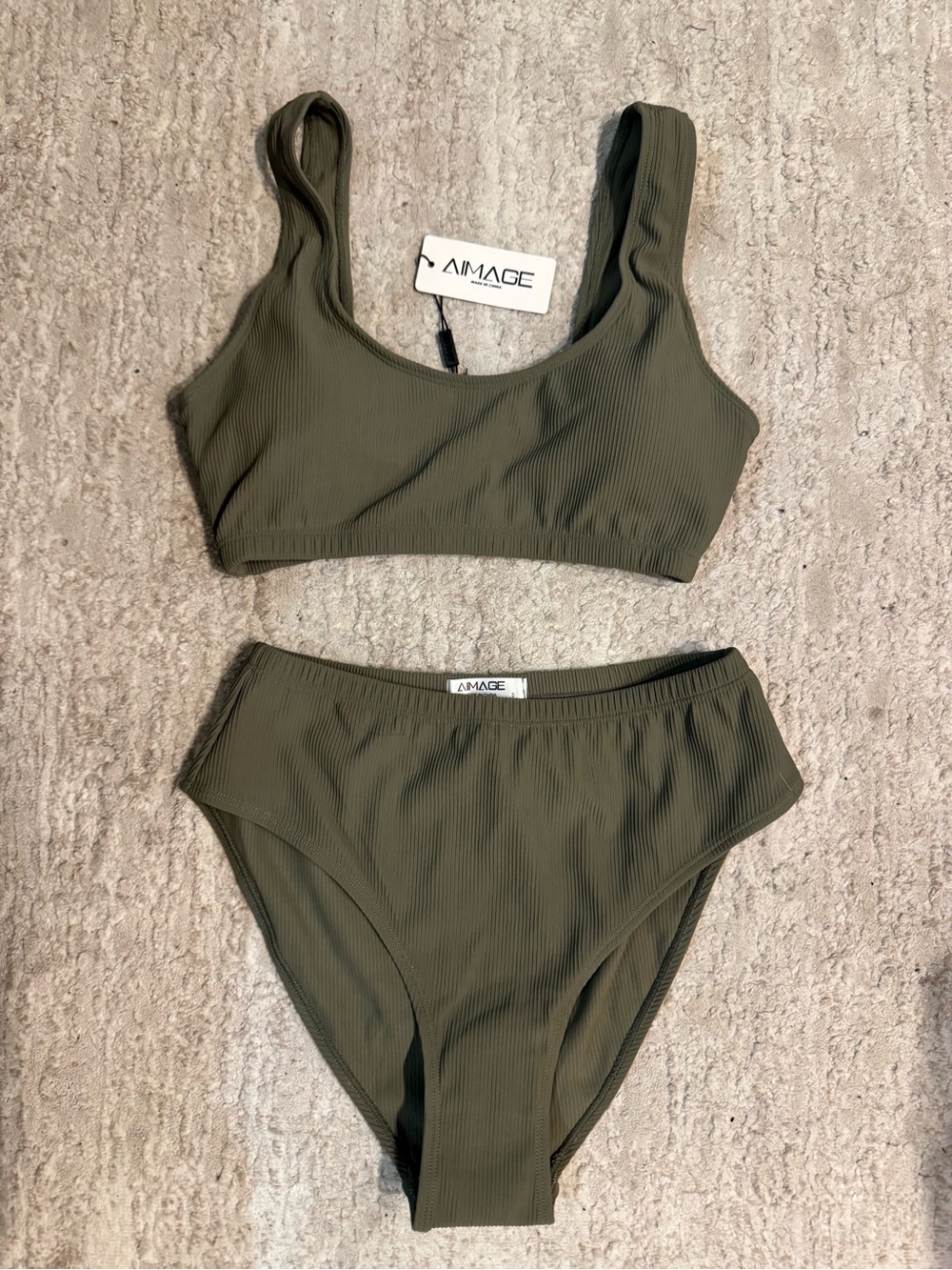 Ai’Mage Green Ribbed Bikini - Picture 3 of 6